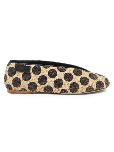 MOSCHINO Women's Printed Raffia Ballerina Flats | Thumbnail 1 MOSCHINO Women's Printed Raffia Ballerina Flats | Thumbnail 1