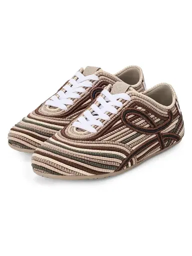 Loewe Men's x Paula's Ibiza Yago Logo Low-Top Sneakers - Brown Multitone - Size 9 | Thumbnail 2