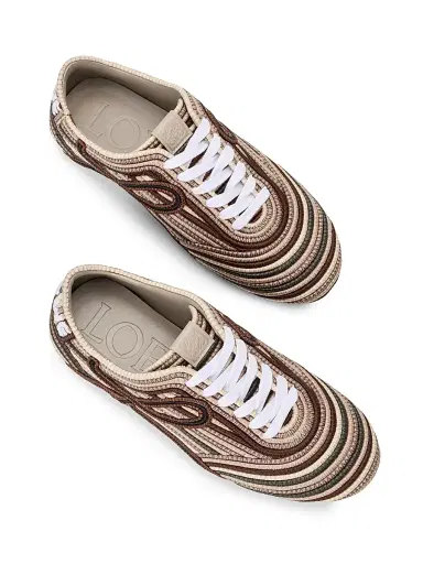 Loewe Men's x Paula's Ibiza Yago Logo Low-Top Sneakers - Brown Multitone - Size 9 | Thumbnail 3