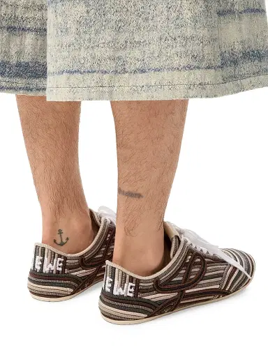 Loewe Men's x Paula's Ibiza Yago Logo Low-Top Sneakers - Brown Multitone - Size 9 | Thumbnail 5
