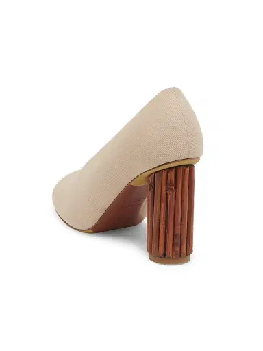 MOSCHINO Women's Round Toe Cotton Pumps - Beige - Size 11 | Thumbnail 3 MOSCHINO Women's Round Toe Cotton Pumps - Beige - Size 11 | Thumbnail 3
