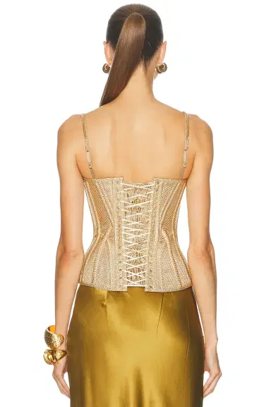 Wiederhoeft Salon Beaded Lame Corset Top | Thumbnail 3