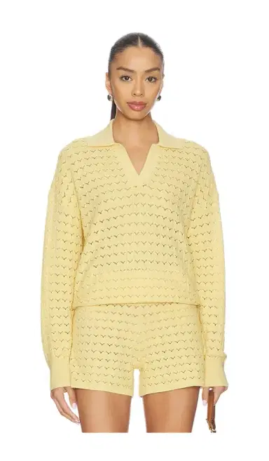 Barefoot Dreams Tulip Pointelle Collared Pullover | Thumbnail 1 Barefoot Dreams Tulip Pointelle Collared Pullover | Thumbnail 1