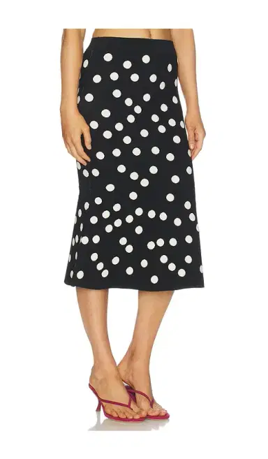 L'AGENCE Mae Polka Dot Flare Skirt | Thumbnail 2