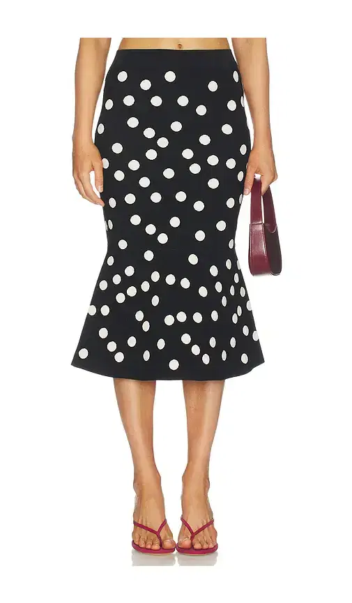 L'AGENCE Mae Polka Dot Flare Skirt