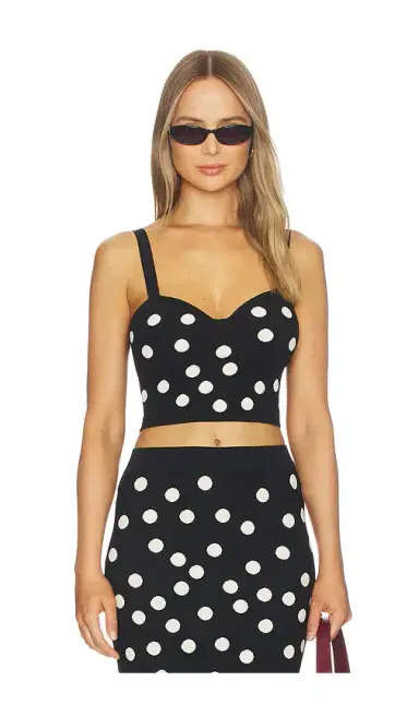 L'AGENCE Tula Polka Dot Bra Knit Top | Thumbnail 1