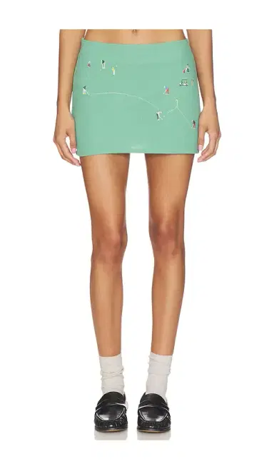 Yellow The Label Golf Scene Linen Skort | Thumbnail 1
