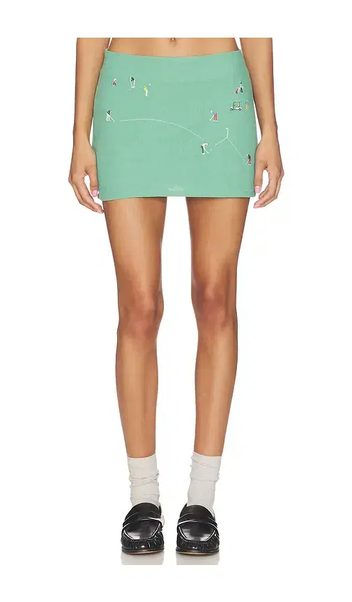 Yellow The Label Golf Scene Linen Skort