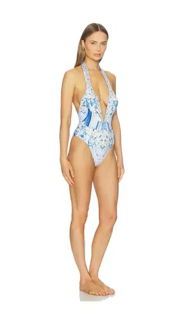 Camilla Plunge Halter One Piece | Thumbnail 2 Camilla Plunge Halter One Piece | Thumbnail 2