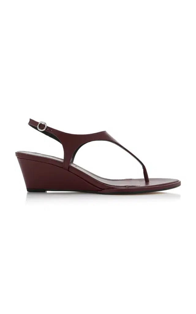 Aeyde Roose Leather Wedge Sandals