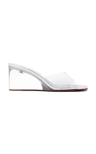 Amina Muaddi Lupita PVC Wedge Sandals | Thumbnail 3 Amina Muaddi Lupita PVC Wedge Sandals | Thumbnail 3