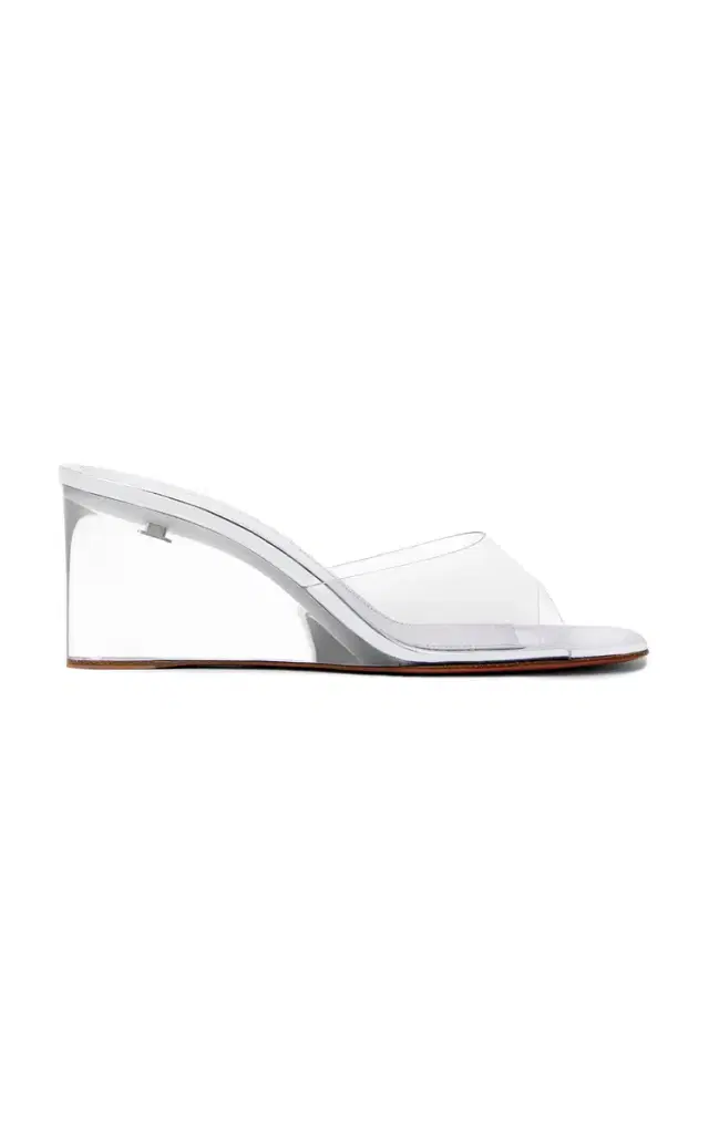 Amina Muaddi Lupita PVC Wedge Sandals