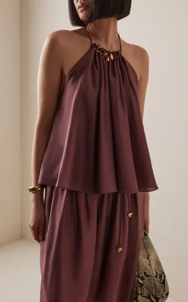 Zimmermann Aster Gathered Beaded Silk Camisole Top | Thumbnail 2 Zimmermann Aster Gathered Beaded Silk Camisole Top | Thumbnail 2