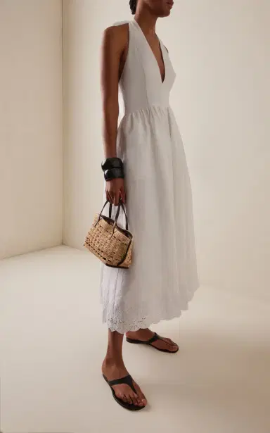Staud Grazia Linen Midi Halter Dress | Thumbnail 2
