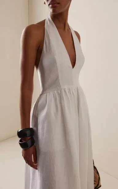 Staud Grazia Linen Midi Halter Dress | Thumbnail 3