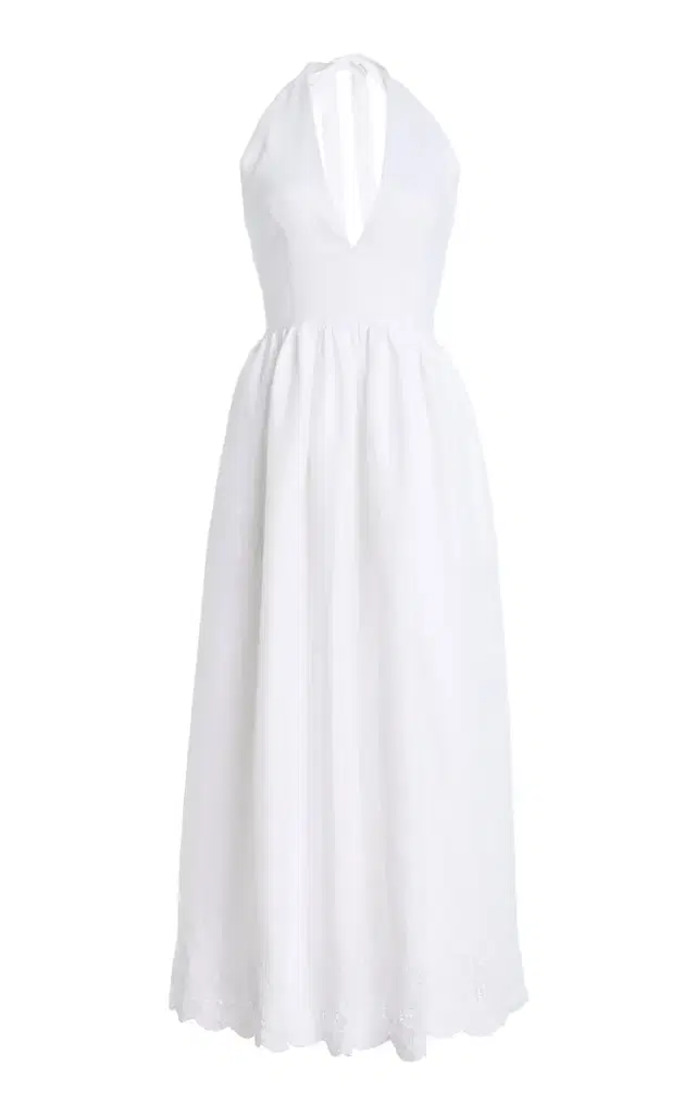 Grazia Linen Midi Halter Dress