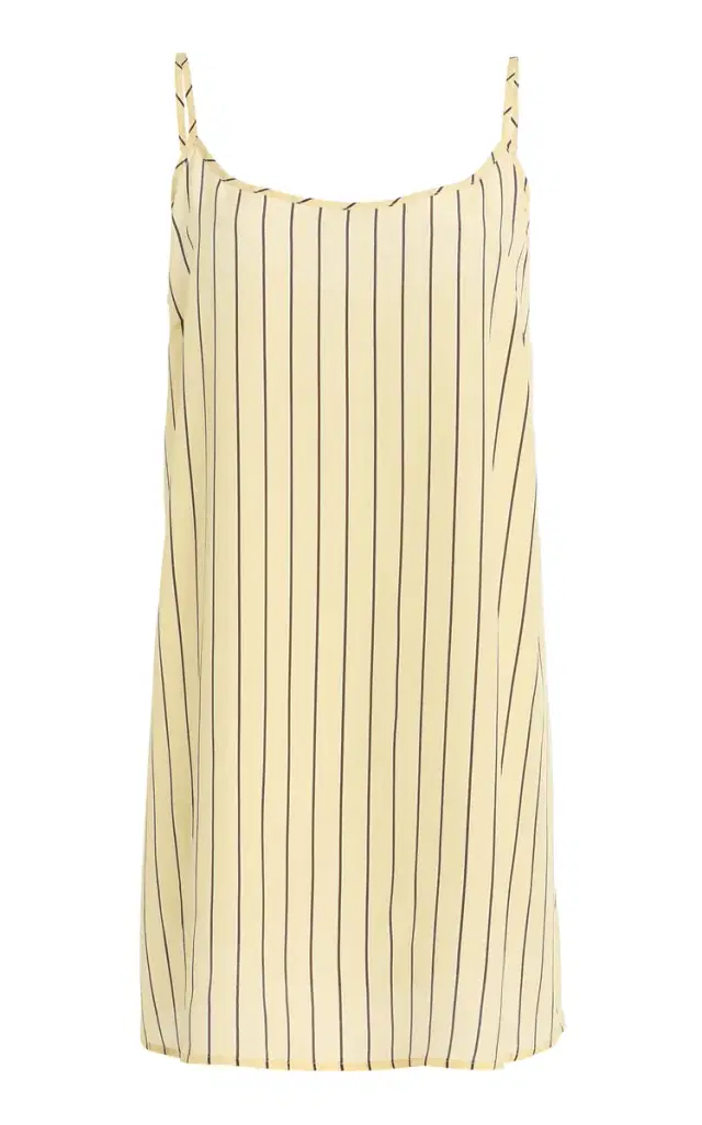 STAUD Irena Striped Silk Mini Dress