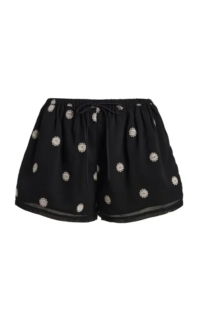 ELCE Elle Embroidered Crepe Shorts