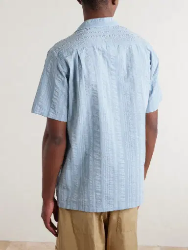 Portuguese Flannel Prana Camp-Collar Striped Cotton Shirt - Men | Thumbnail 4 Portuguese Flannel Prana Camp-Collar Striped Cotton Shirt - Men | Thumbnail 4