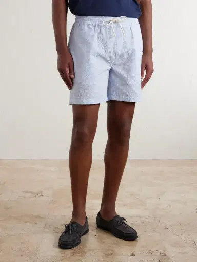 Portuguese Flannel Atlantico Straight-Leg Cotton-Seersucker Shorts - Men | Thumbnail 3 Portuguese Flannel Atlantico Straight-Leg Cotton-Seersucker Shorts - Men | Thumbnail 3