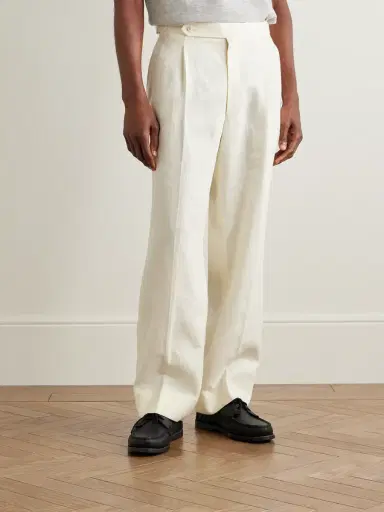 Stòffa Straight-Leg Pleated Linen Trousers - Men | Thumbnail 3 Stòffa Straight-Leg Pleated Linen Trousers - Men | Thumbnail 3