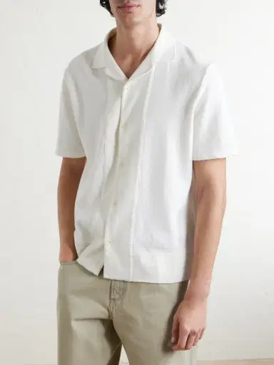 MR P. Camp-Collar Linen and Organic Cotton-Blend Shirt - Men | Thumbnail 3