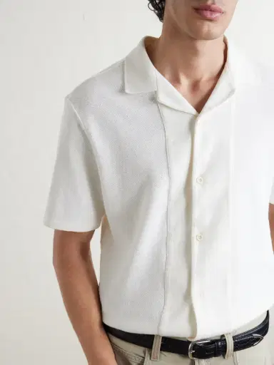 MR P. Camp-Collar Linen and Organic Cotton-Blend Shirt - Men | Thumbnail 5