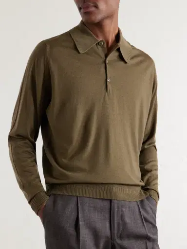John Smedley Bill Nighy Merino Wool Polo T-Shirt - Men | Thumbnail 3 John Smedley Bill Nighy Merino Wool Polo T-Shirt - Men | Thumbnail 3