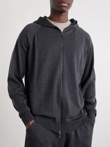 John Smedley Carty Merino Wool Zip-Up Hoodie - Men | Thumbnail 3