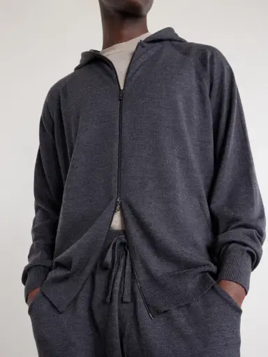 John Smedley Carty Merino Wool Zip-Up Hoodie - Men | Thumbnail 5