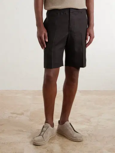 Zegna Oasi Straight-Leg Linen Shorts - Men | Thumbnail 3