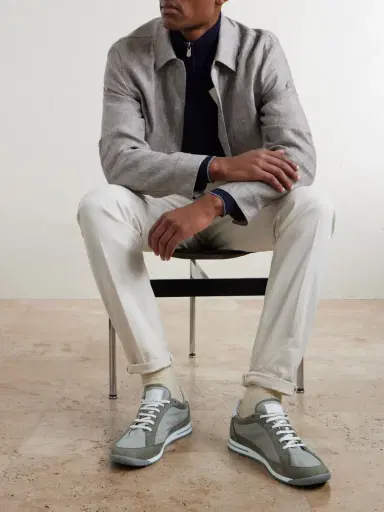 Brunello Cucinelli Suede-Trimmed Canvas Sneakers - Men | Thumbnail 2 Brunello Cucinelli Suede-Trimmed Canvas Sneakers - Men | Thumbnail 2
