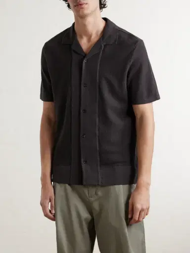 MR P. Camp-Collar Linen and Organic Cotton-Blend Shirt - Men | Thumbnail 3