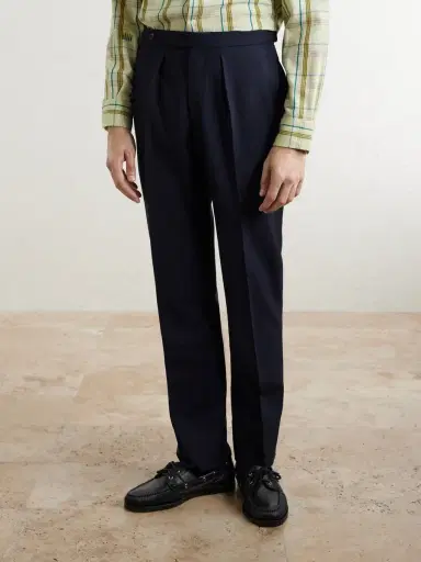 Drake's Straight-Leg Pleated Virgin Wool Suit Trousers - Men | Thumbnail 3 Drake's Straight-Leg Pleated Virgin Wool Suit Trousers - Men | Thumbnail 3