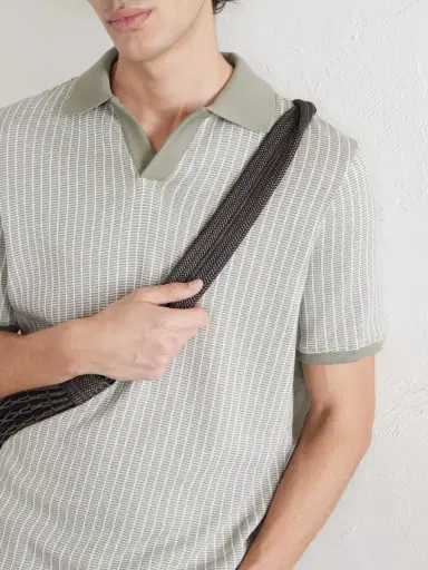 MR P. Striped Organic Cotton Polo Shirt - Men | Thumbnail 5 MR P. Striped Organic Cotton Polo Shirt - Men | Thumbnail 5