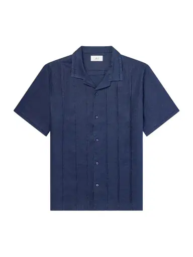MR P. Camp-Collar Embroidered Pintucked Linen Shirt - Men | Thumbnail 1