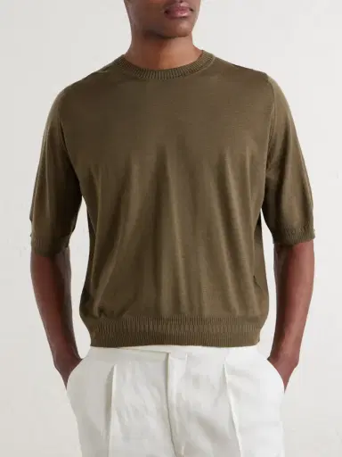 John Smedley Bill Nighy Merino Wool T-Shirt - Men | Thumbnail 3