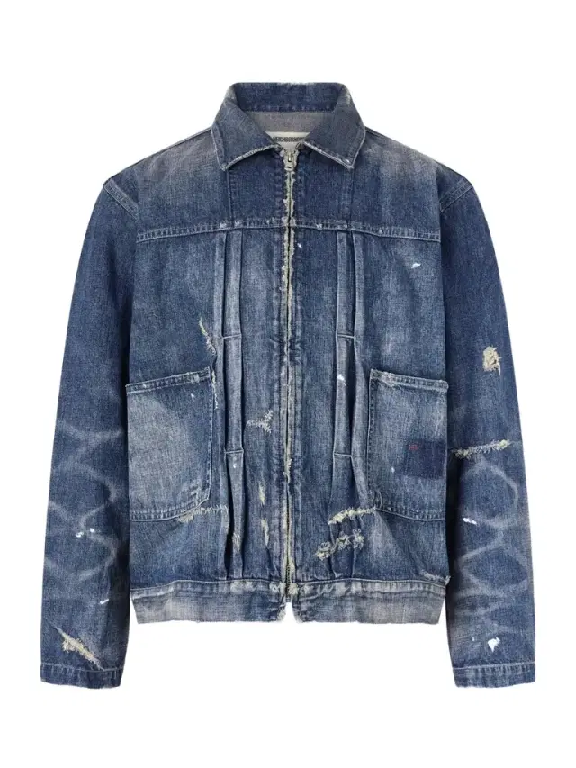 Distressed Denim Jacket - Men