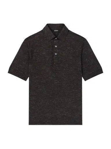 Zegna Silk, Cashmere and Linen-Blend Polo Shirt - Men | Thumbnail 1