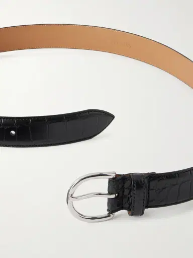 MORJAS 3cm Croc-Embossed Leather Belt - Men | Thumbnail 2 MORJAS 3cm Croc-Embossed Leather Belt - Men | Thumbnail 2