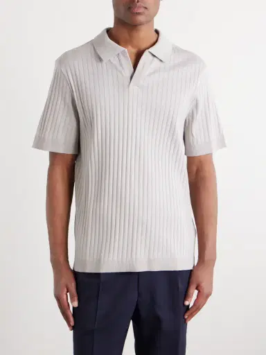 MR P. Knitted Cotton Polo Shirt - Men | Thumbnail 3