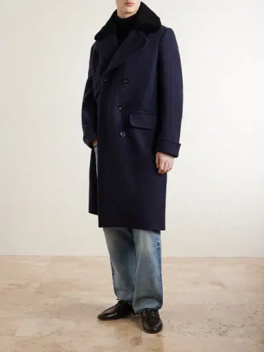 Private White V.C. The Admiral's Great Shearling-Trimmed Merino Wool and Cashmere-Blend Coat - Men | Thumbnail 2 Private White V.C. The Admiral's Great Shearling-Trimmed Merino Wool and Cashmere-Blend Coat - Men | Thumbnail 2