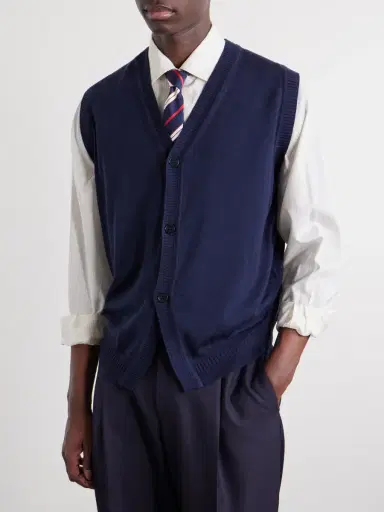 John Smedley Bill Nighy Merino Wool Vest - Men | Thumbnail 3