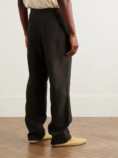Stòffa Straight-Leg Pleated Linen Drawstring Trousers - Men | Thumbnail 4