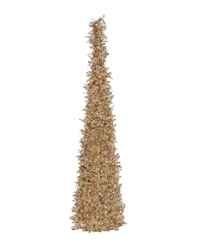 Winward Home 24" Gold/Clear Iridescent Ice Cone Tree | Thumbnail 1