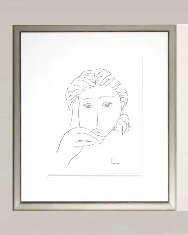 Shadow Catchers Woman's Face Sketch I 28" x 32" | Thumbnail 2