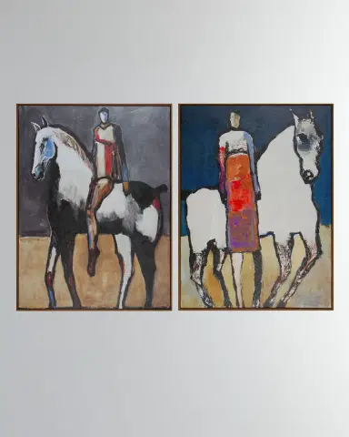 Shadow Catchers "White Horse Orange Rider" Wall Art | Thumbnail 2