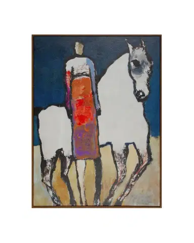 Shadow Catchers "White Horse Orange Rider" Wall Art | Thumbnail 1