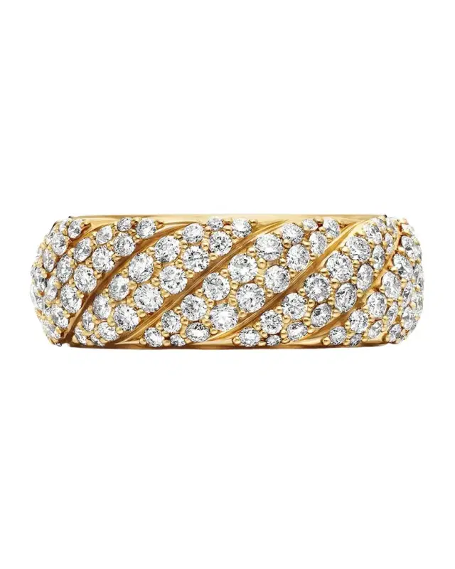 7.5mm Sculpted Cable Ring in 18K Gold
