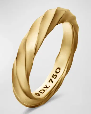 David Yurman Cable Edge Ring in 18K Gold, 4mm | Thumbnail 3